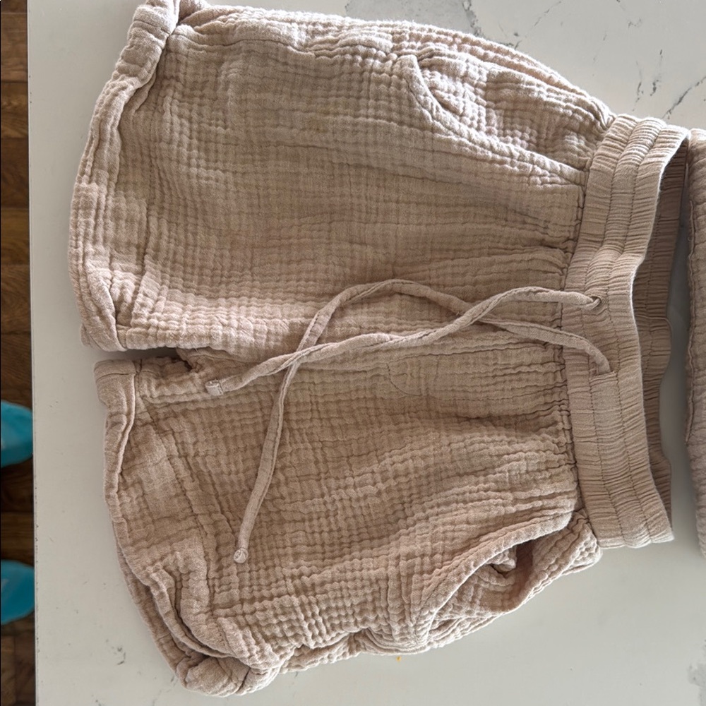Tan Textured Shorts